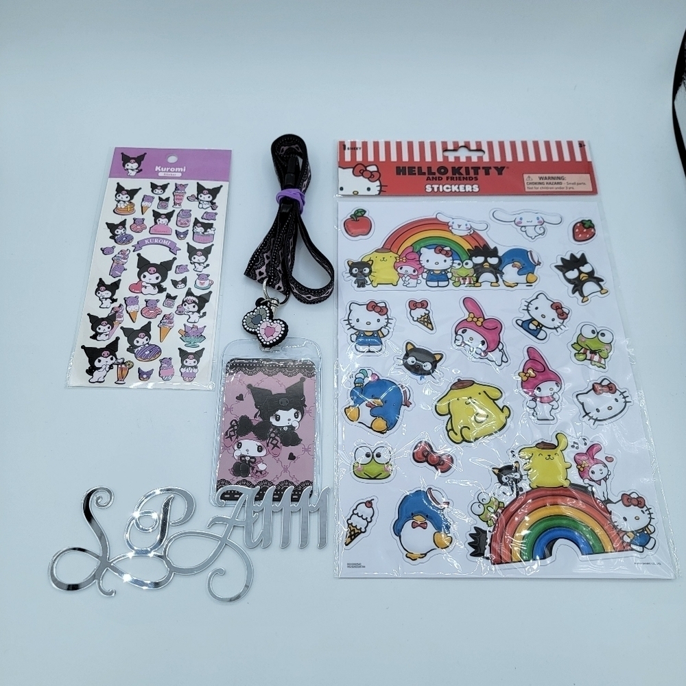 My Melody Kuromi Hello Kitty Bundle Stickers & Lanyard NEW #1702/1716/1722